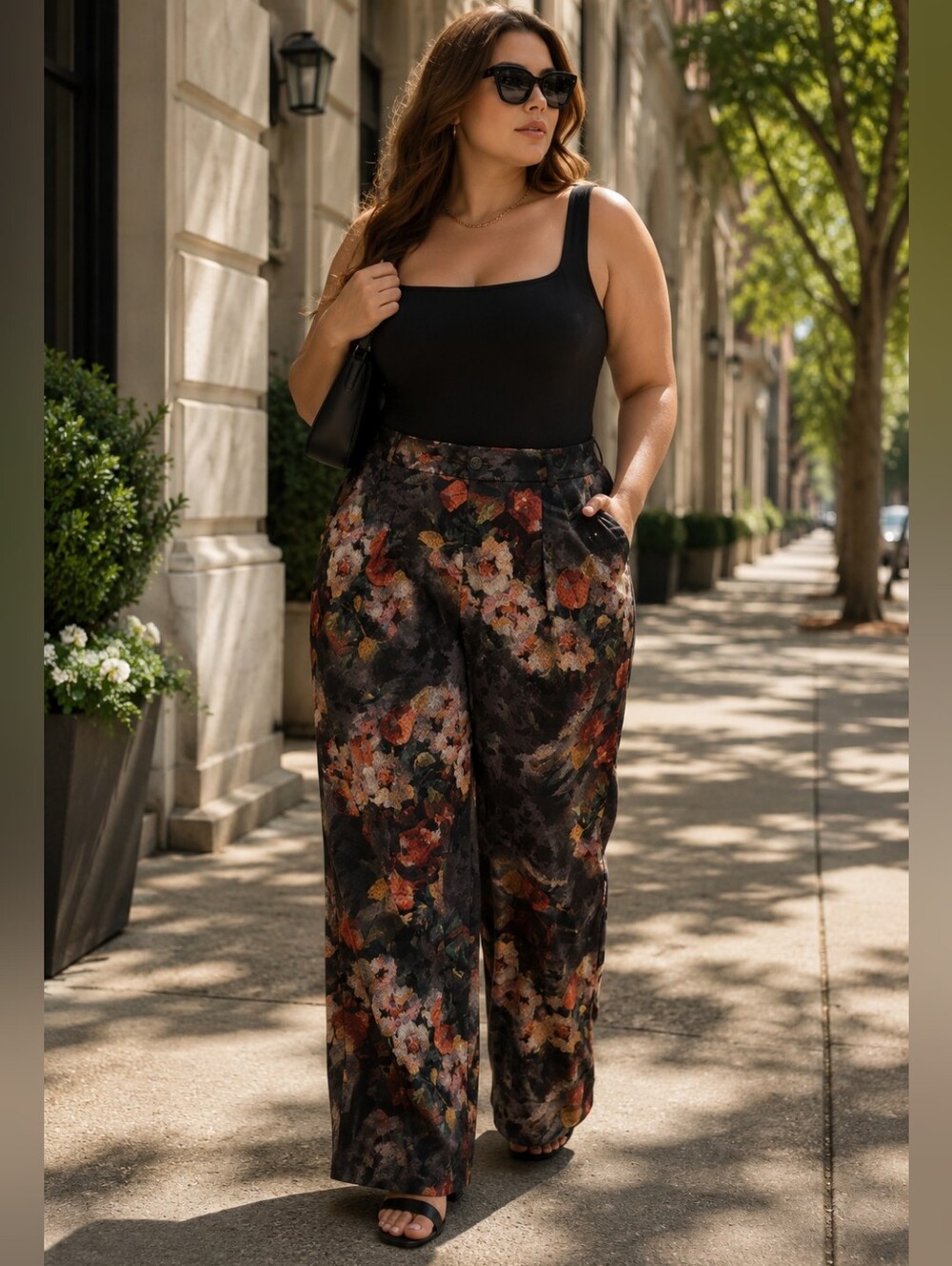 Eva Franco Floral wide leg trousers